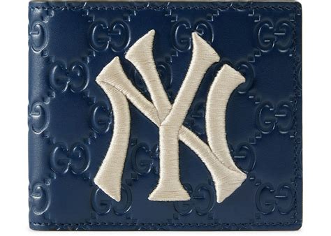 Gucci Wallet NY Yankees Patch Royal Blue in Leather 